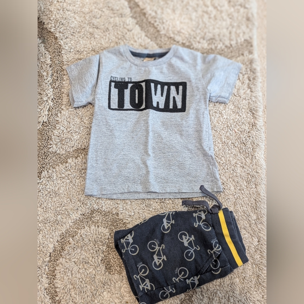 Little Boys Infant Matching bicycle outfit/ 18 months